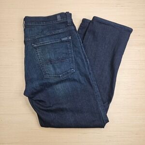 7 For All Mankind Austyn Jeans Mens 36x31 Blue Relaxed Straight Leg Denim